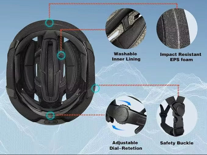 STAK HAT L.E.D HELMET WHITE